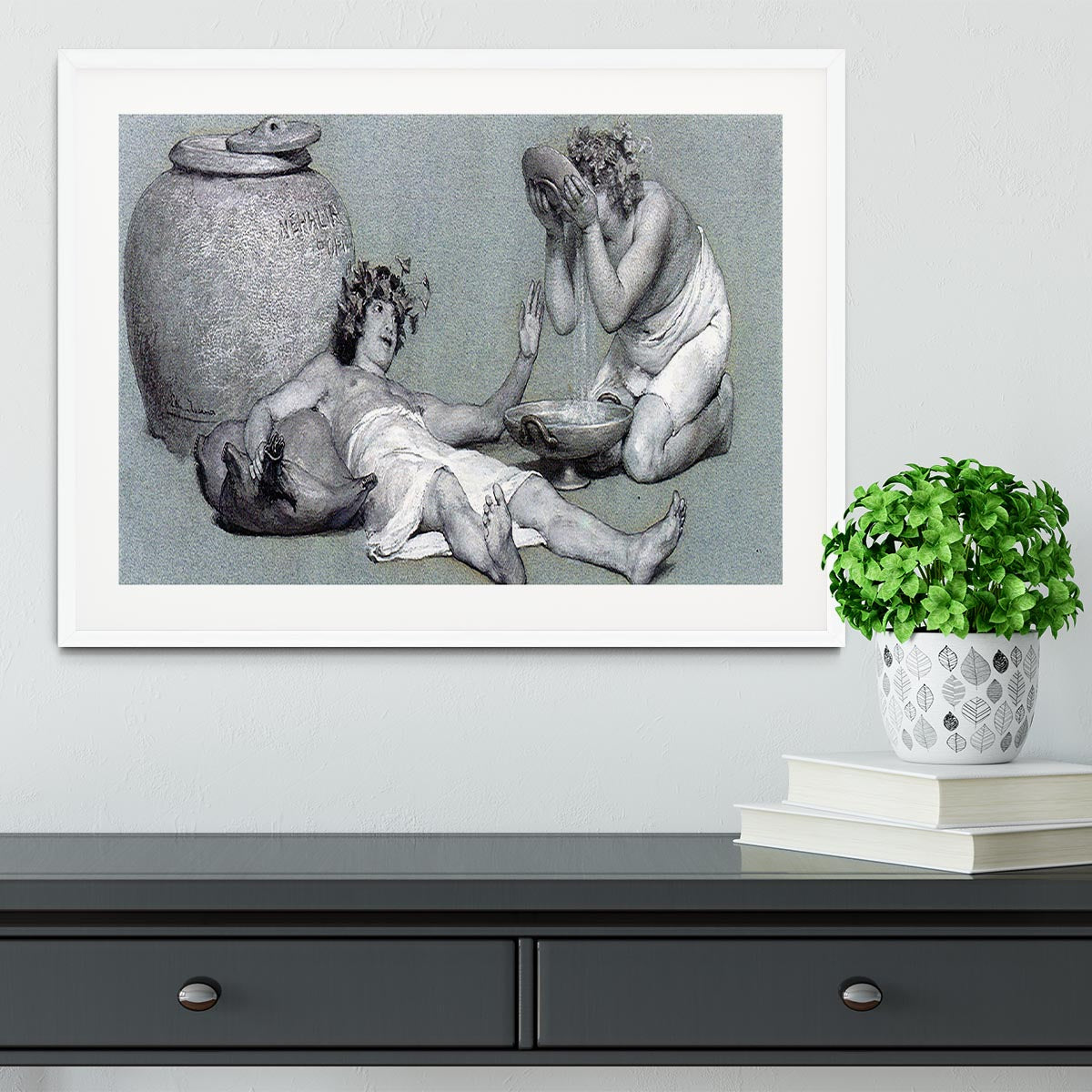 Bacchus and Silenus by Alma Tadema Framed Print - Canvas Art Rocks - 5