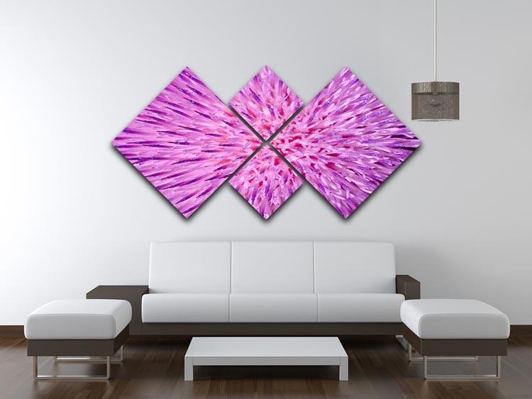 Background of thistle flower 4 Square Multi Panel Canvas  - Canvas Art Rocks - 3