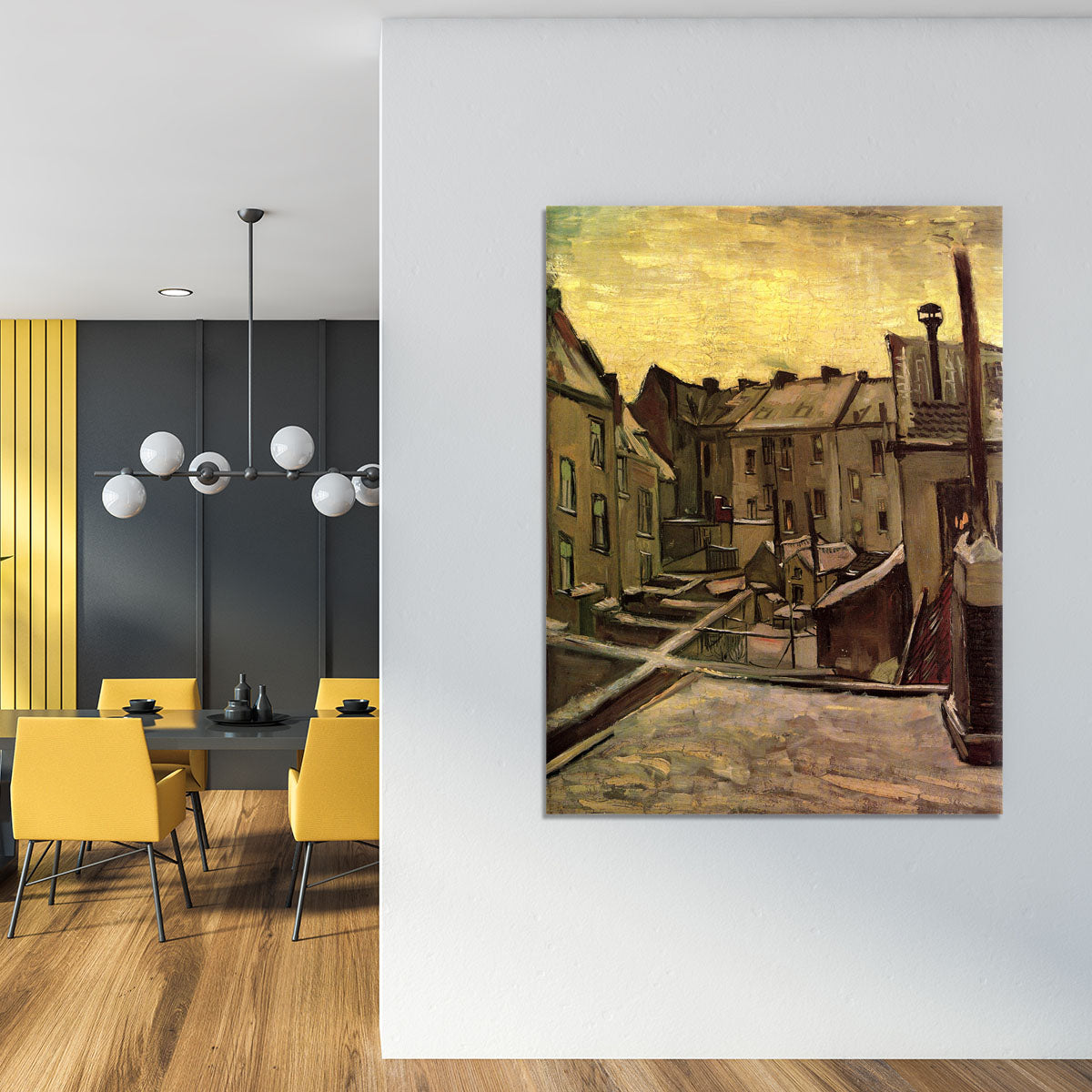 Backyards of Old Houses in Antwerp in the Snow by Van Gogh Canvas Print or Poster - Canvas Art Rocks - 4