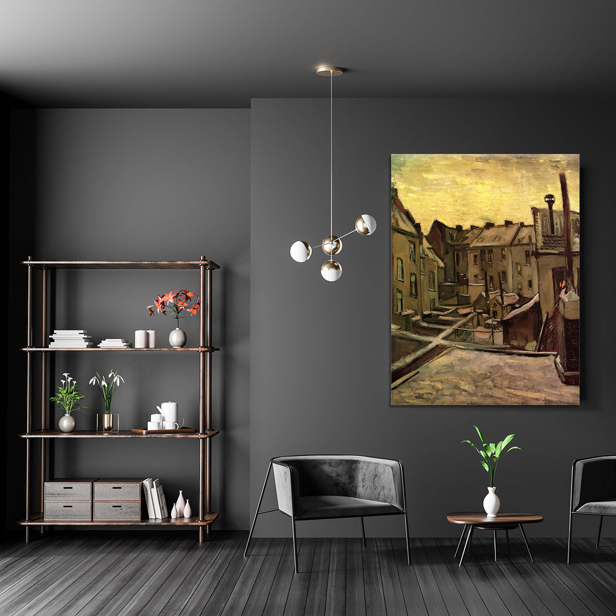 Backyards of Old Houses in Antwerp in the Snow by Van Gogh Canvas Print or Poster - Canvas Art Rocks - 5