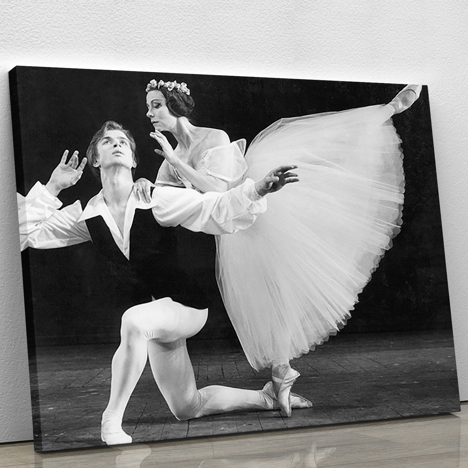 Ballet dancers Rudolf Nureyev and Yvette Chauvire Canvas Print or Poster - Canvas Art Rocks - 1