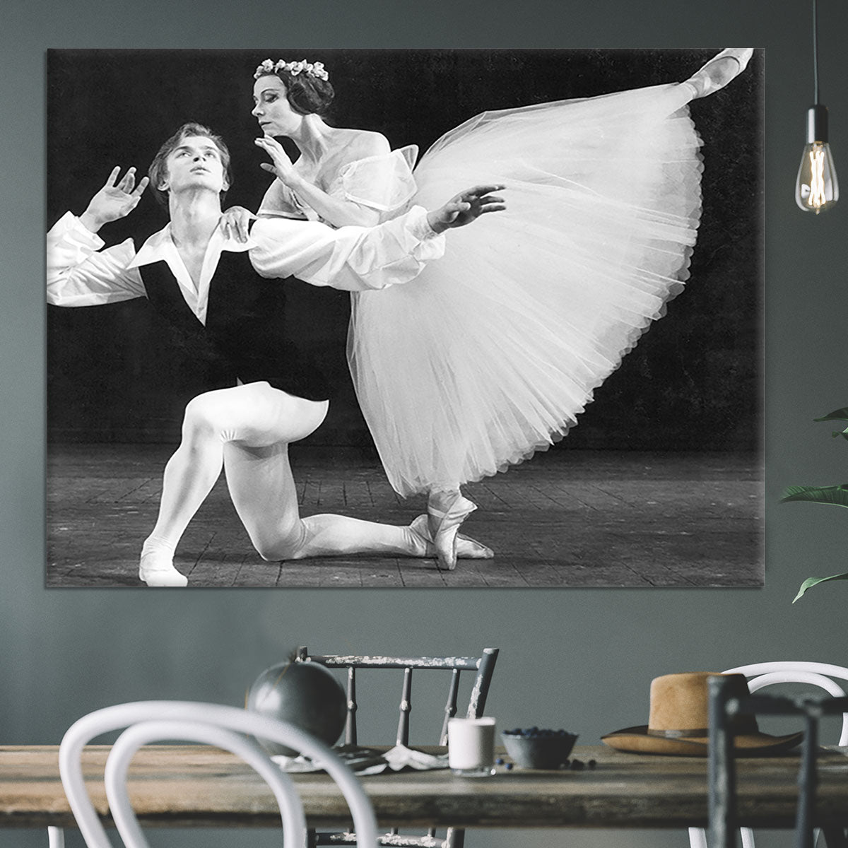 Ballet dancers Rudolf Nureyev and Yvette Chauvire Canvas Print or Poster - Canvas Art Rocks - 3