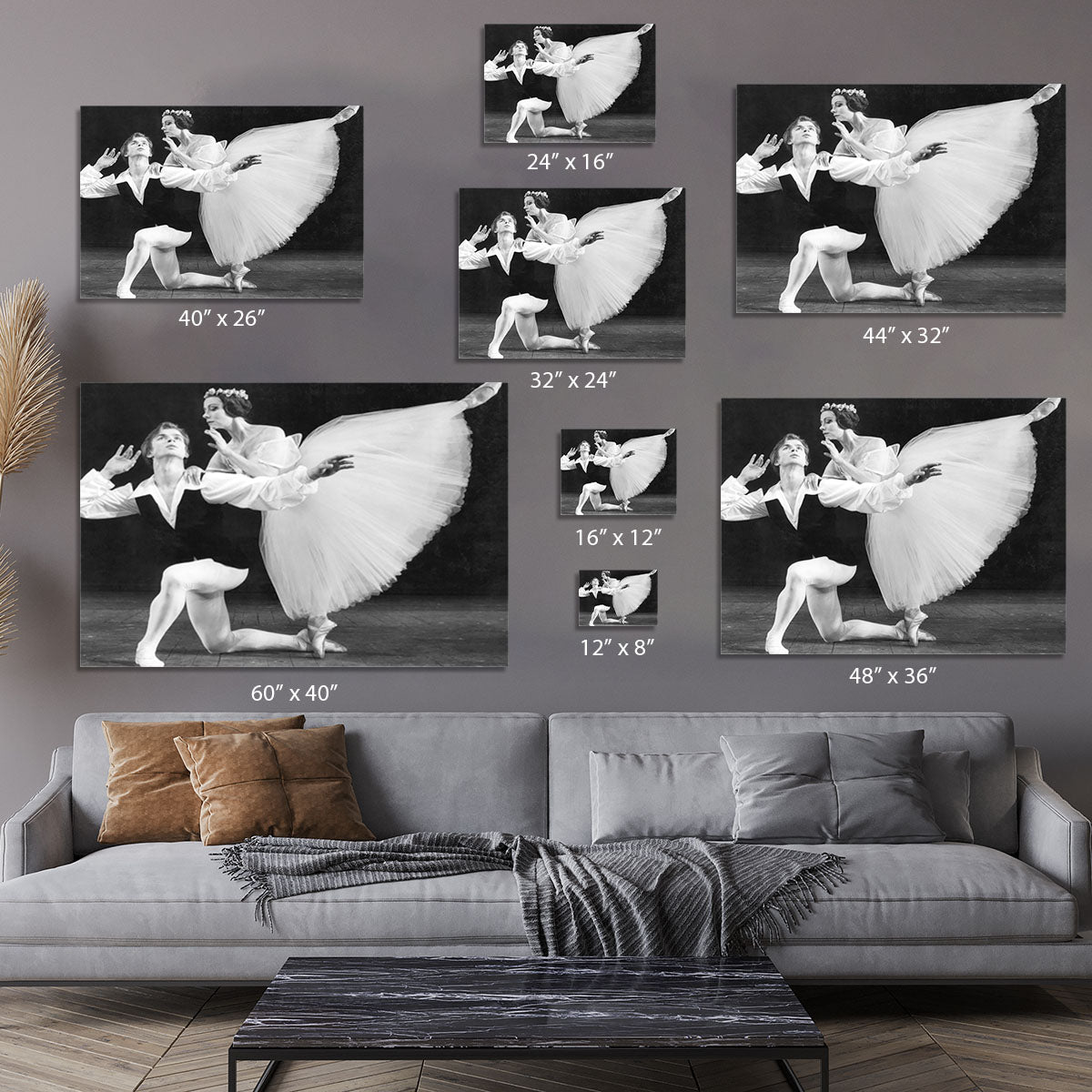 Ballet dancers Rudolf Nureyev and Yvette Chauvire Canvas Print or Poster - Canvas Art Rocks - 7