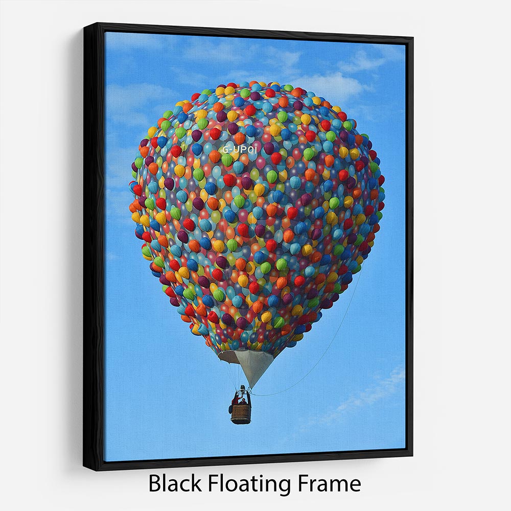 Balloon made of balloons Floating Frame Canvas - Canvas Art Rocks - 1