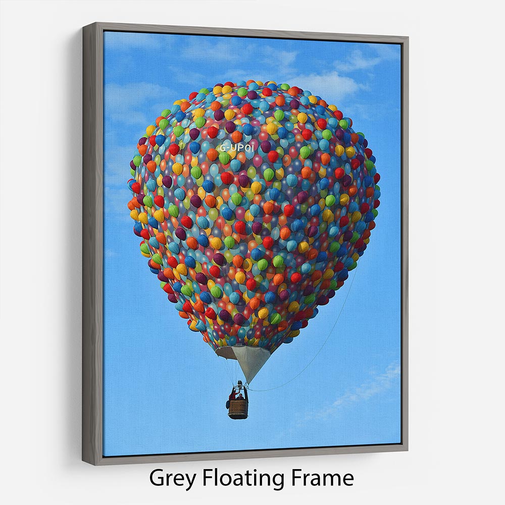 Balloon made of balloons Floating Frame Canvas - Canvas Art Rocks - 3