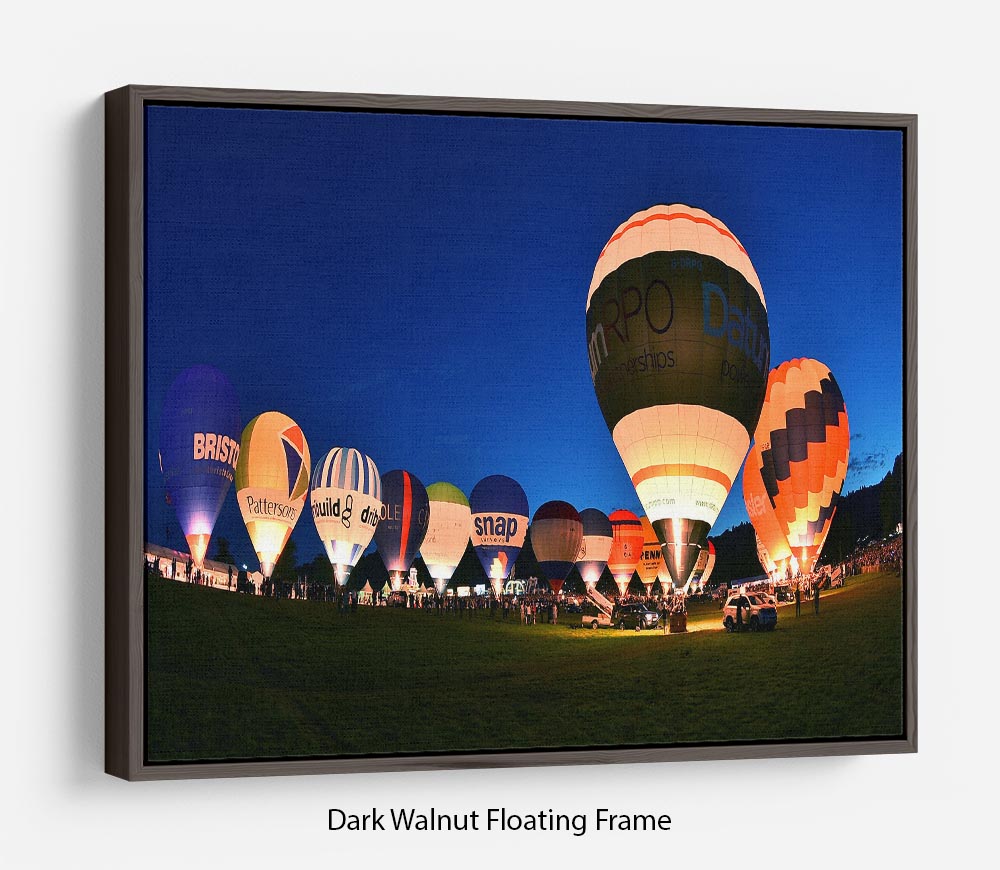 Balloons at night Floating Frame Canvas - Canvas Art Rocks - 5