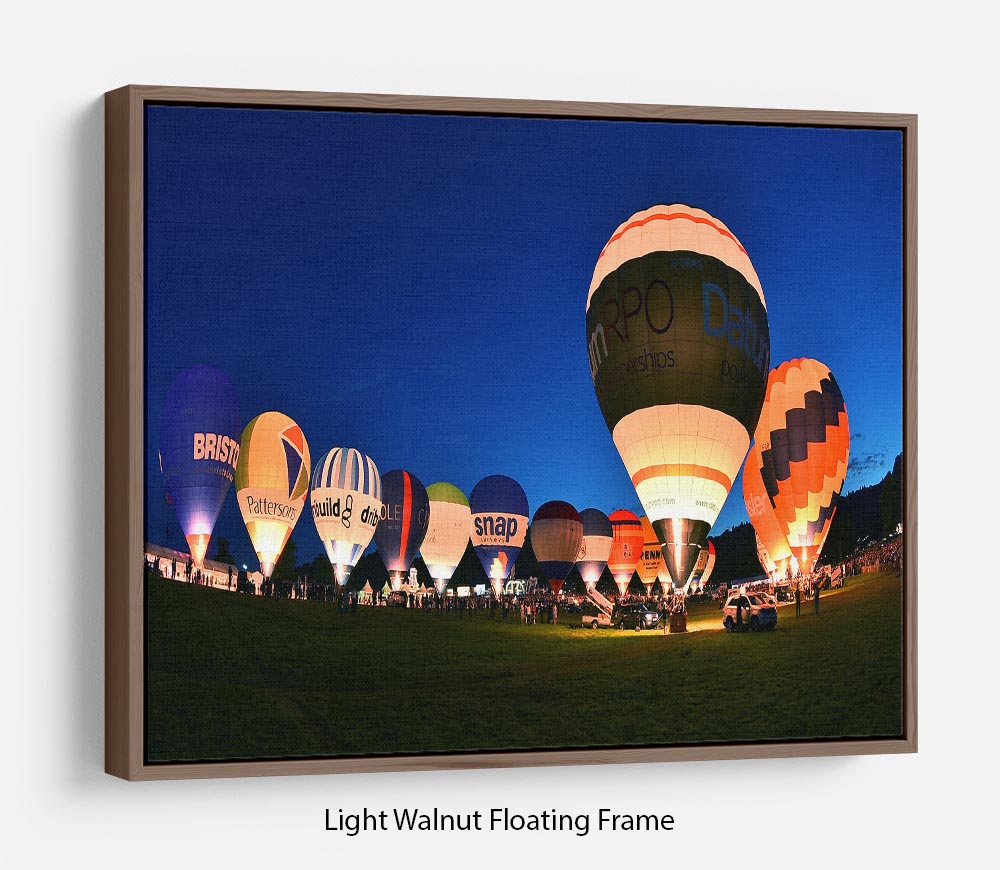 Balloons at night Floating Frame Canvas - Canvas Art Rocks 7