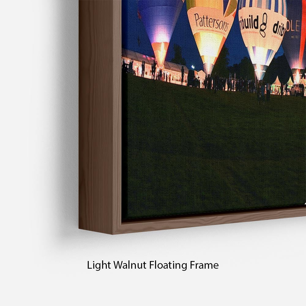 Balloons at night Floating Frame Canvas - Canvas Art Rocks - 8