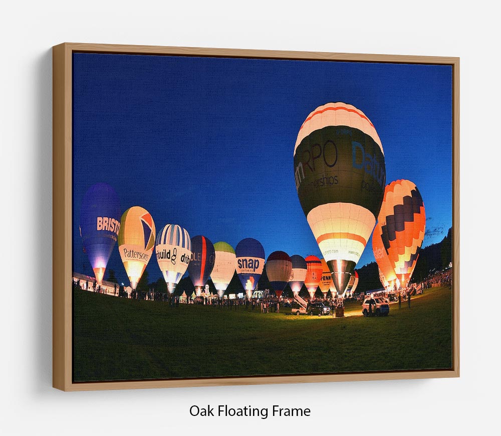 Balloons at night Floating Frame Canvas - Canvas Art Rocks - 9