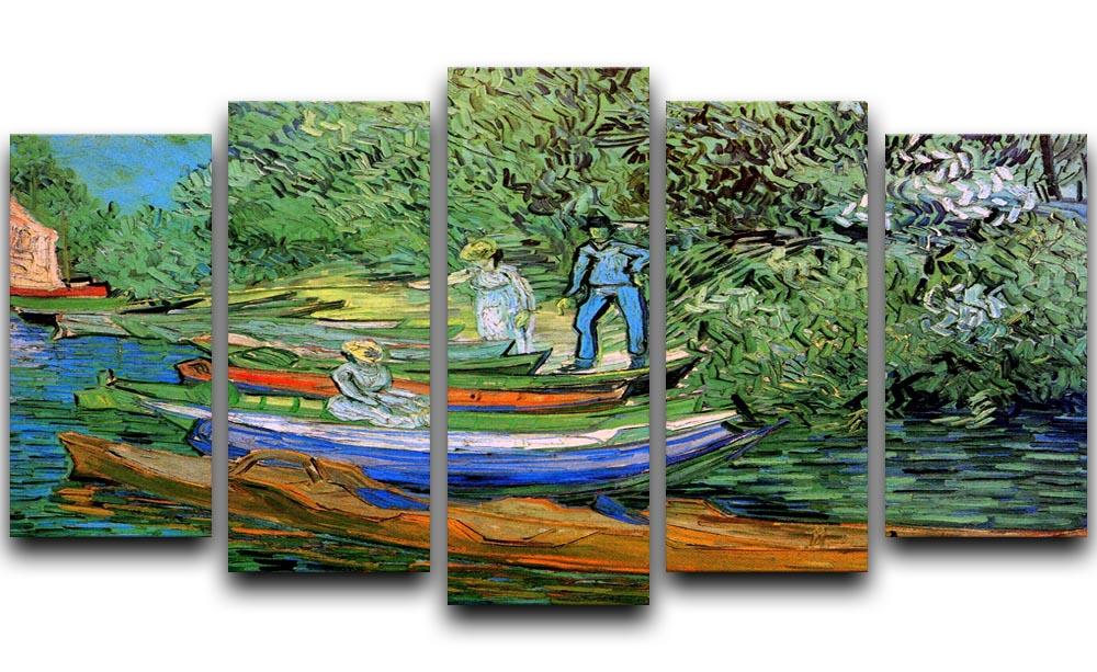 Bank of the Oise at Auvers by Van Gogh 5 Split Panel Canvas  - Canvas Art Rocks - 1