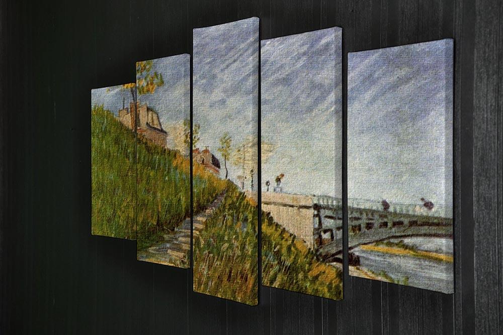 Banks of the Seine with Pont de Clichy by Van Gogh 5 Split Panel Canvas - Canvas Art Rocks - 2