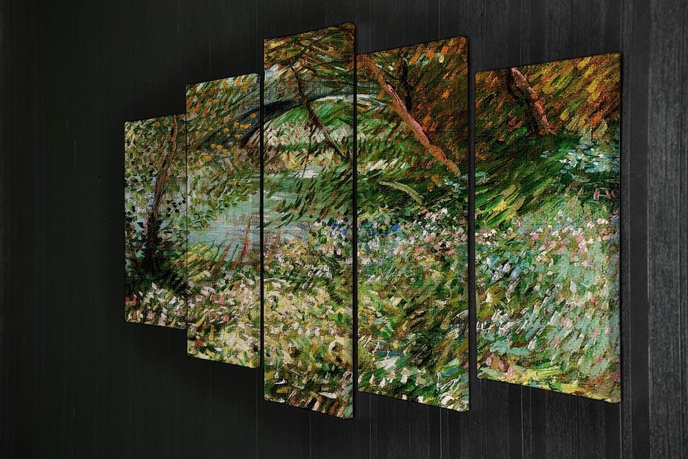 Banks of the Seine with Pont de Clichy in the Spring by Van Gogh 5 Split Panel Canvas - Canvas Art Rocks - 2