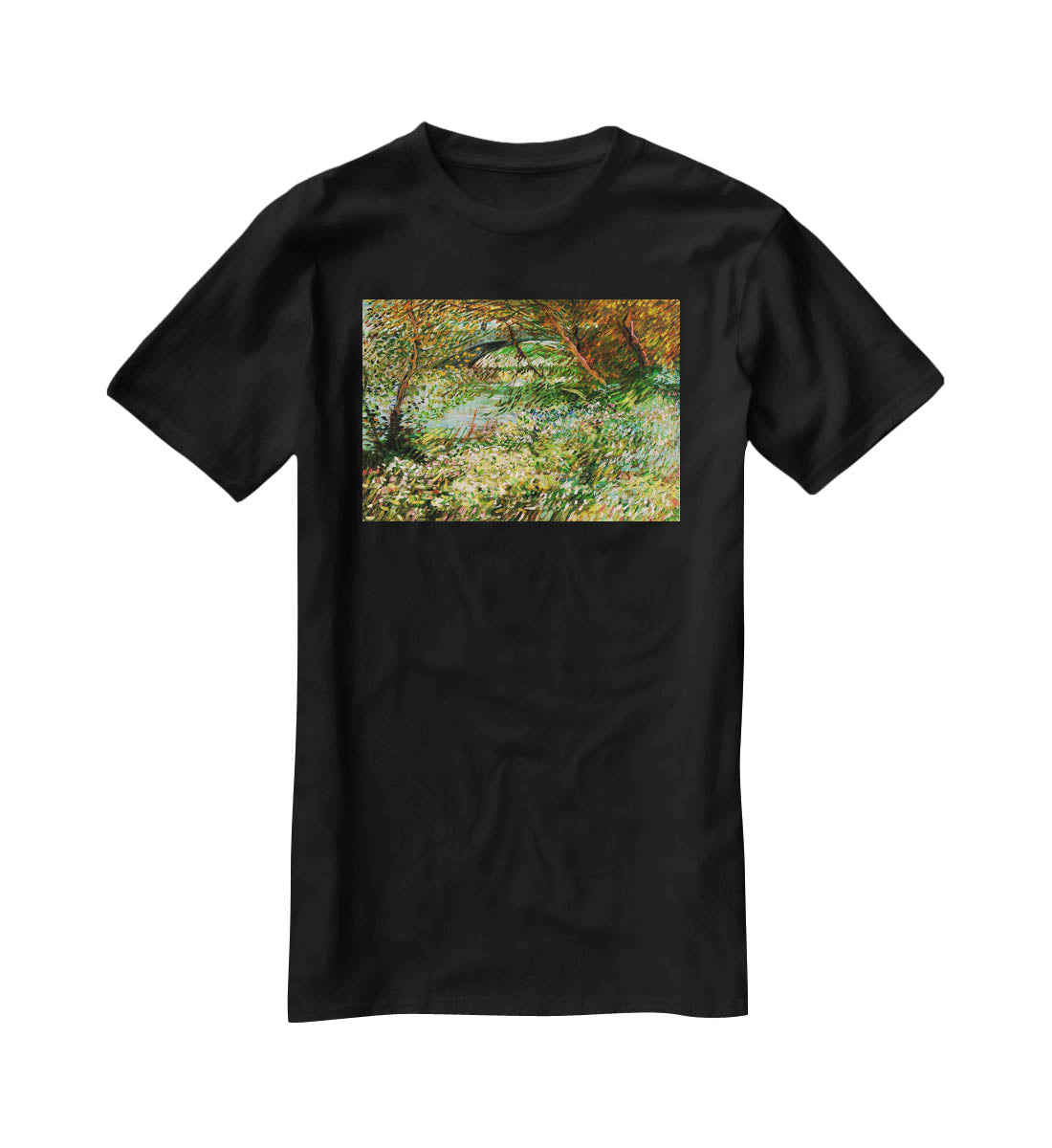 Banks of the Seine with Pont de Clichy in the Spring by Van Gogh T-Shirt - Canvas Art Rocks - 1