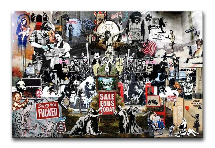 Banksy Collage Free Poster 12 x 8
