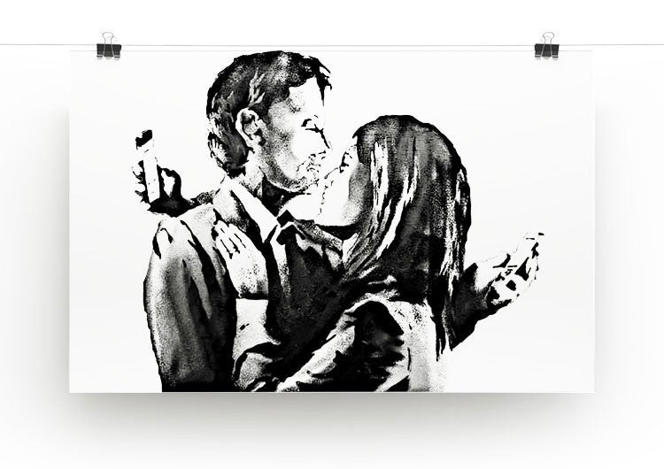 Banksy Mobile Lovers Print - Canvas Art Rocks - 5