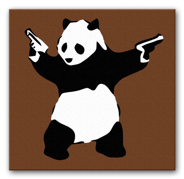 Banksy Panda with Guns Print - Canvas Art Rocks - 5