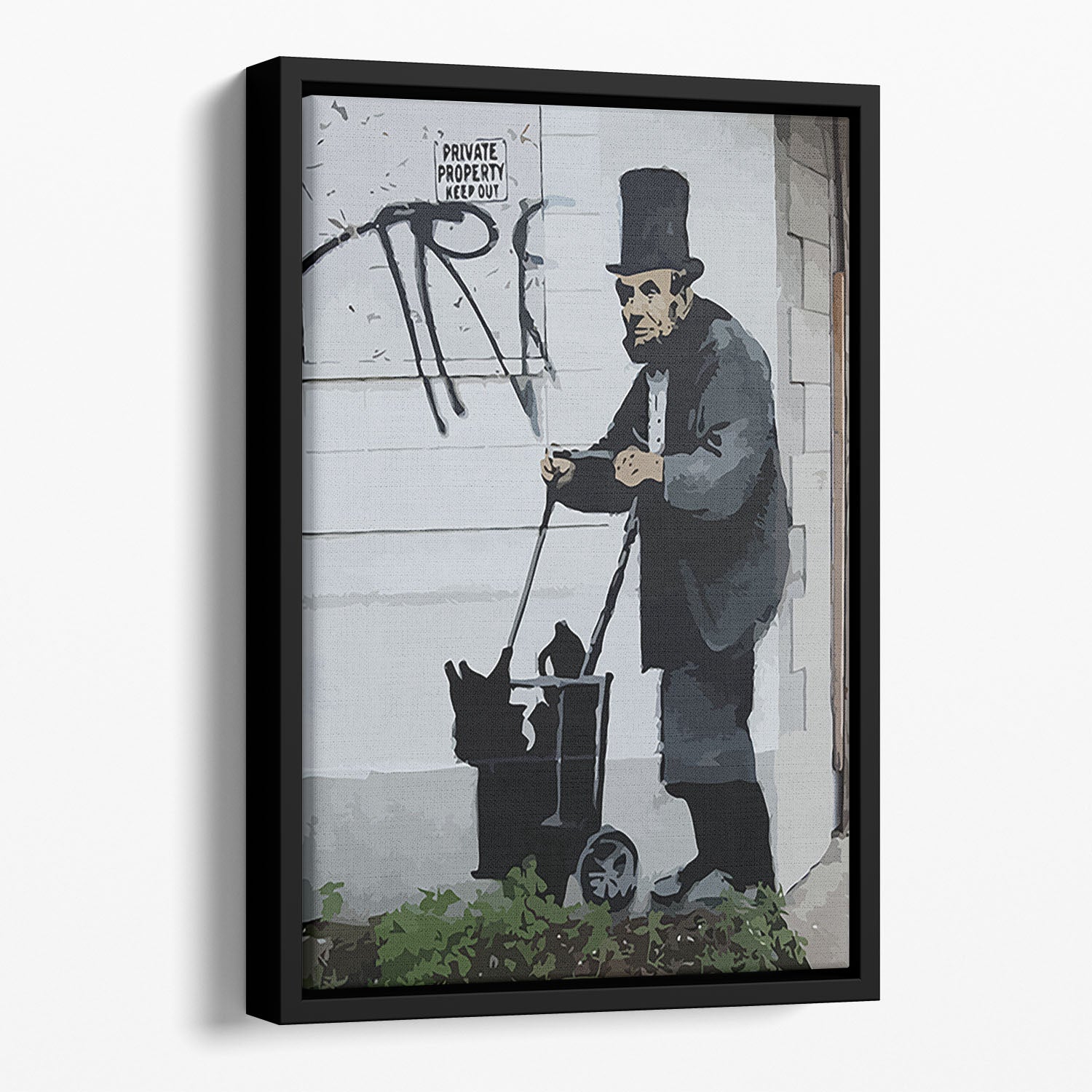 Banksy Abraham Lincoln Floating Framed Canvas