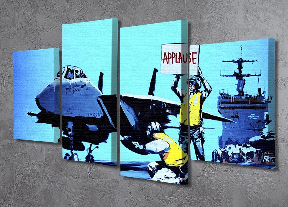 Banksy Aircraft Carrier Applause 4 Split Panel Canvas - Canvas Art Rocks - 2