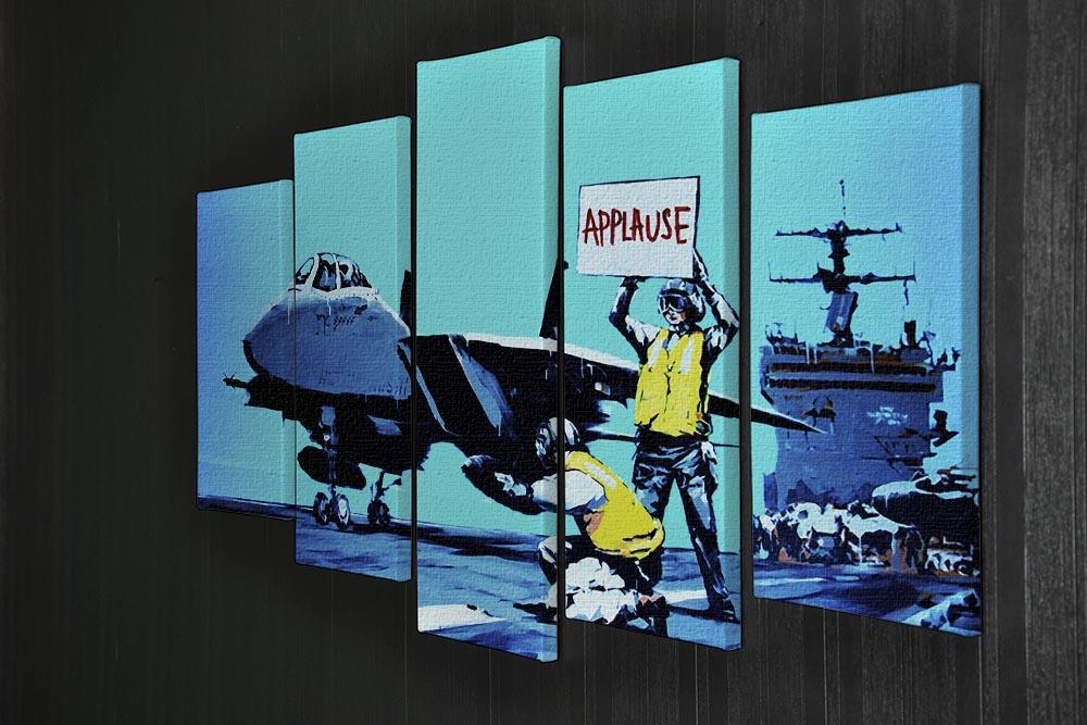 Banksy Aircraft Carrier Applause 5 Split Panel Canvas - Canvas Art Rocks - 2