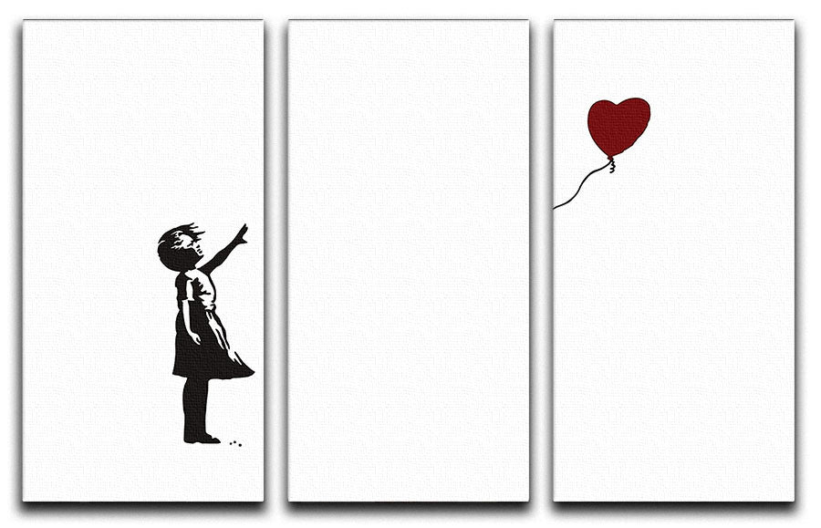 Banksy Balloon Heart Girl 3 Split Canvas Print - Canvas Art Rocks