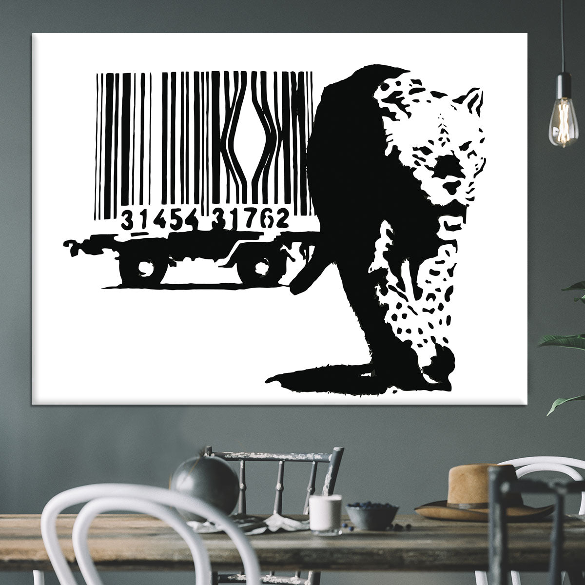 Banksy Barcode Leopard Canvas Print or Poster - Canvas Art Rocks - 3