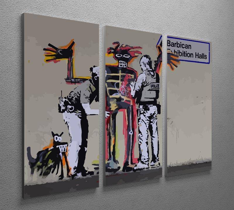 Banksy Basquiat Metropolitan Police 3 Split Panel Canvas Print - Canvas Art Rocks - 2
