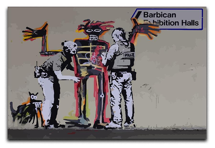 Banksy Basquiat Metropolitan Police 3 Split Panel Canvas Print