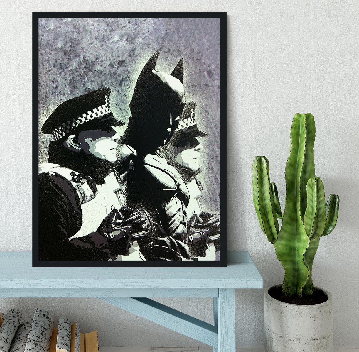 Banksy Batman and the Police Framed Print - Canvas Art Rocks - 2
