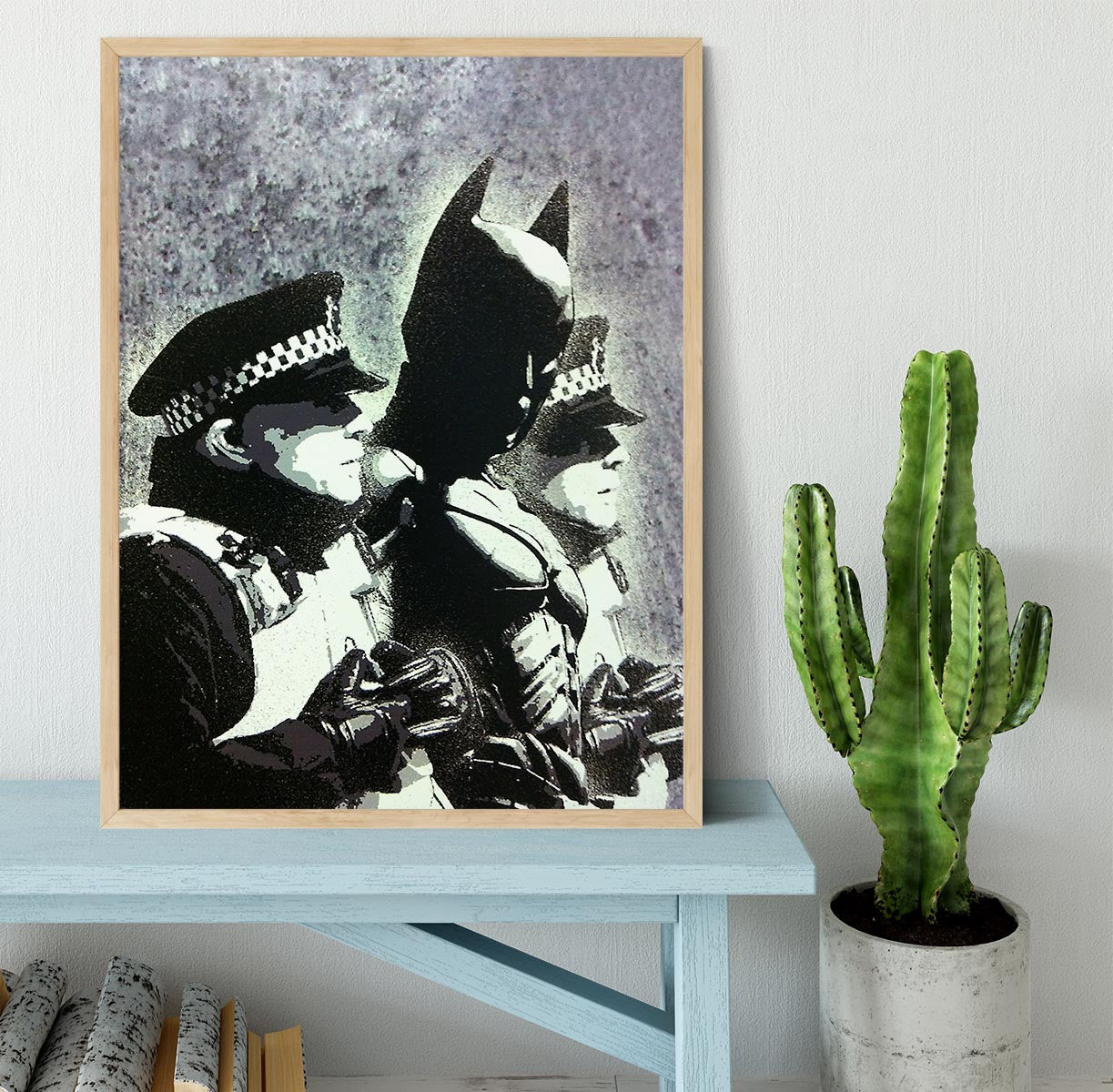Banksy Batman and the Police Framed Print - Canvas Art Rocks - 4