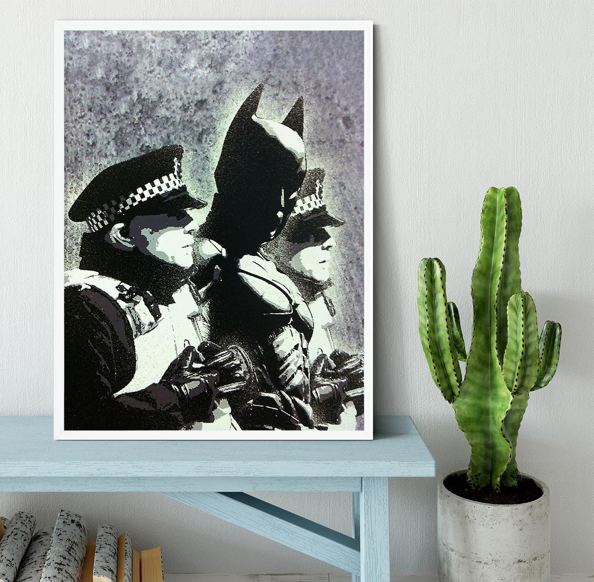Banksy Batman and the Police Framed Print - Canvas Art Rocks -6