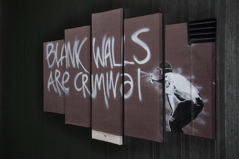 Banksy Blank Walls Are Criminal 5 Split Panel Canvas - Canvas Art Rocks - 2