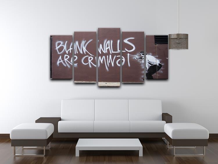 Banksy Blank Walls Are Criminal 5 Split Panel Canvas - Canvas Art Rocks - 3