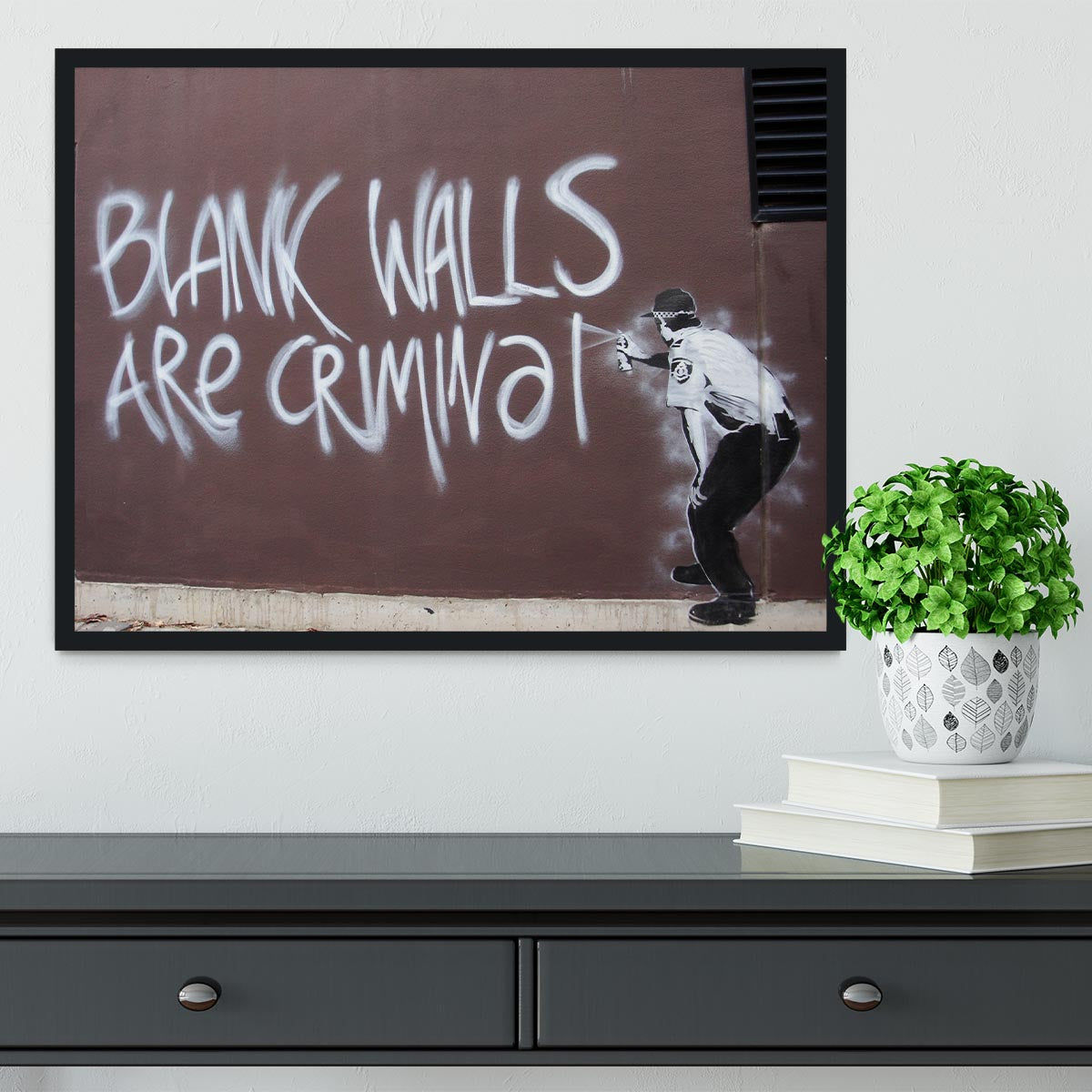 Banksy Blank Walls Are Criminal Framed Print - Canvas Art Rocks - 2