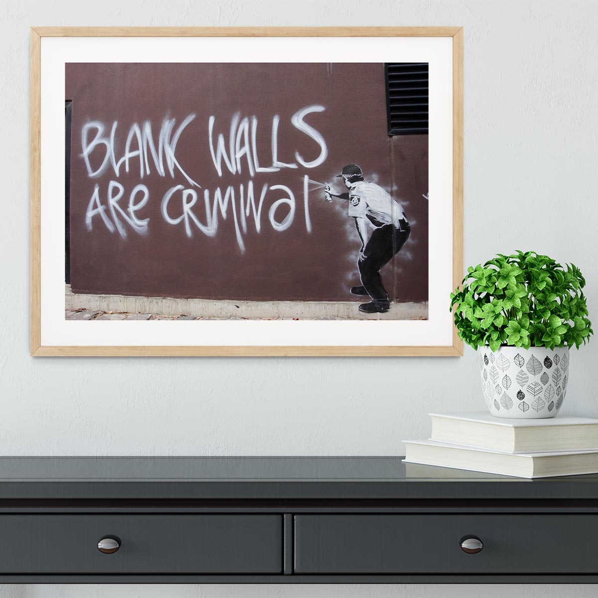 Banksy Blank Walls Are Criminal Framed Print - Canvas Art Rocks - 3