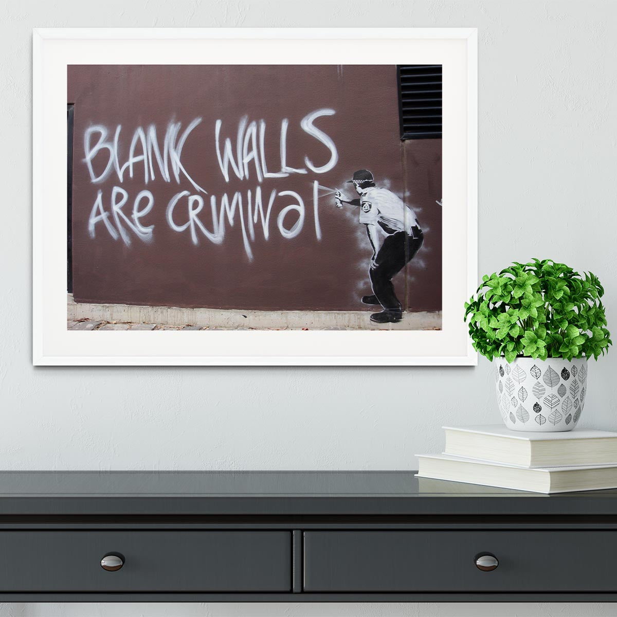 Banksy Blank Walls Are Criminal Framed Print - Canvas Art Rocks - 5
