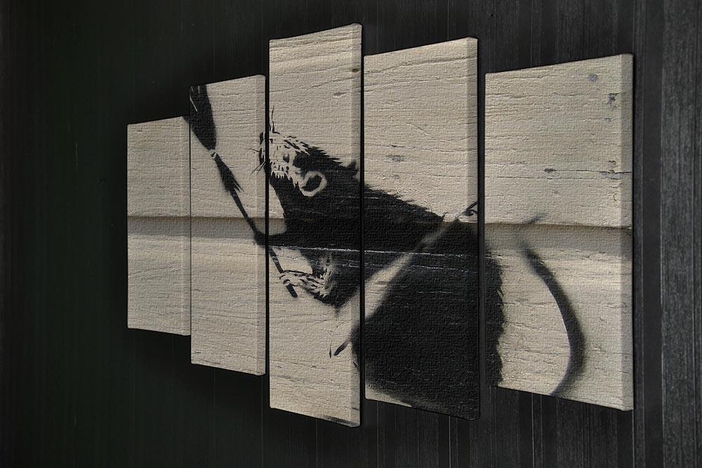 Banksy Broom Rat 5 Split Panel Canvas - Canvas Art Rocks - 2