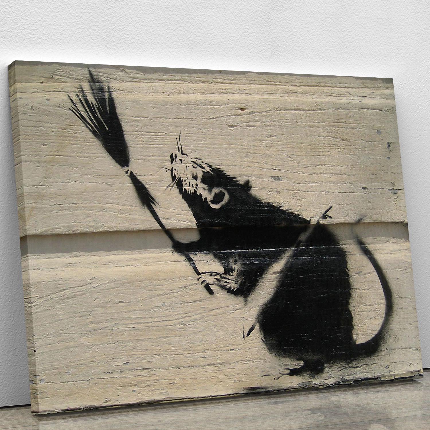 Banksy Broom Rat Canvas Print or Poster - Canvas Art Rocks - 1