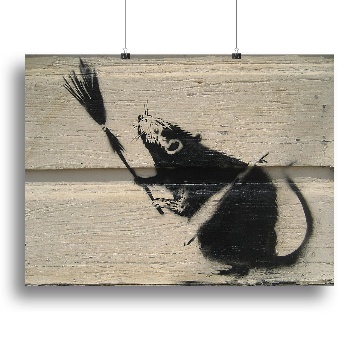 Banksy Broom Rat Canvas Print or Poster - Canvas Art Rocks - 2