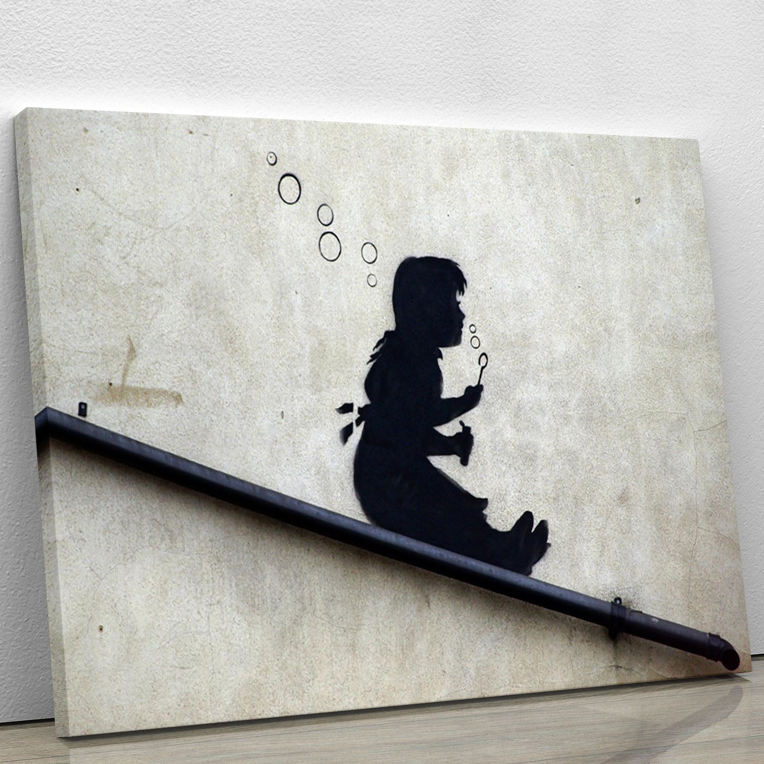Banksy Bubble Slide Girl Canvas Print or Poster - Canvas Art Rocks - 1
