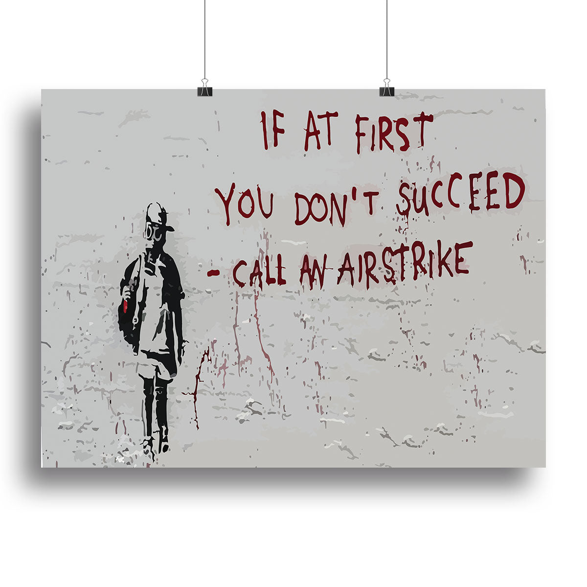 Banksy Call An Airstrike Canvas Print or Poster - Canvas Art Rocks - 2
