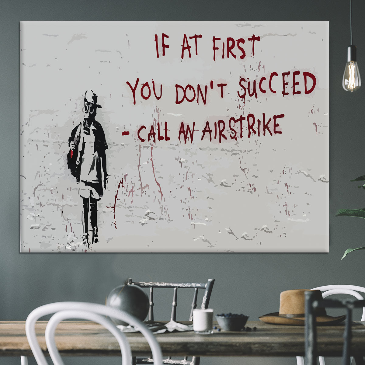 Banksy Call An Airstrike Canvas Print or Poster - Canvas Art Rocks - 3