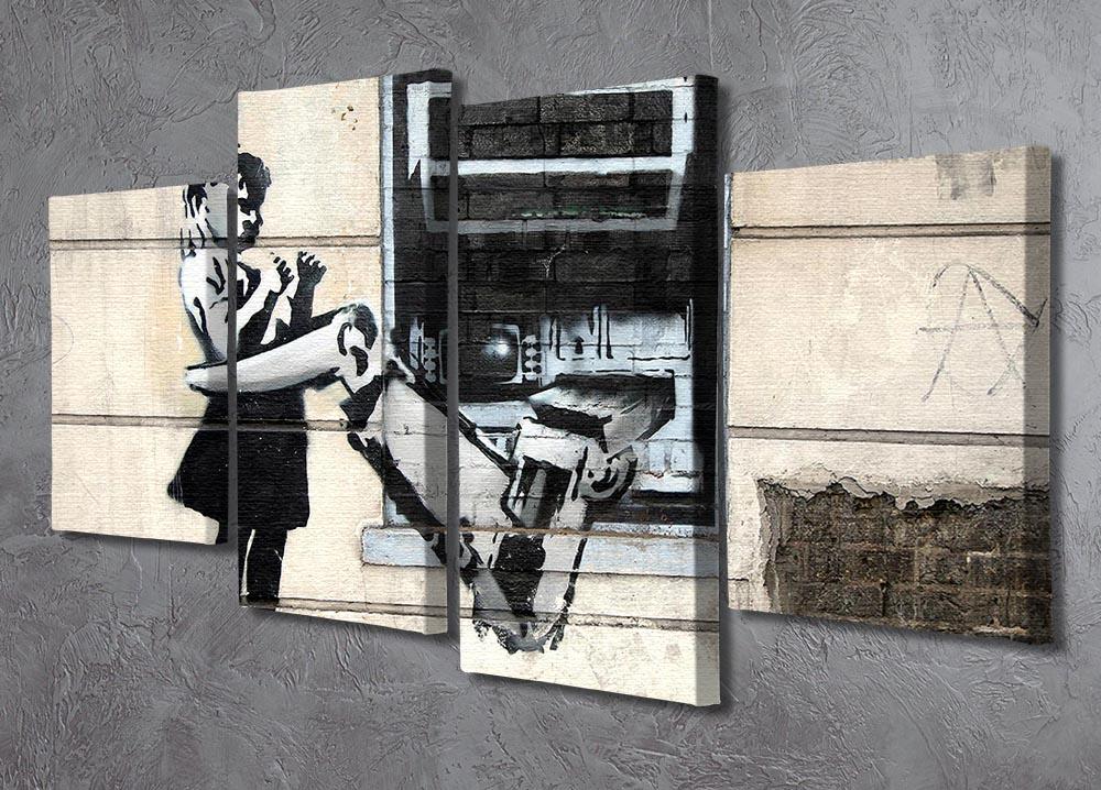 Banksy Cash Machine Girl 4 Split Panel Canvas - Canvas Art Rocks - 2