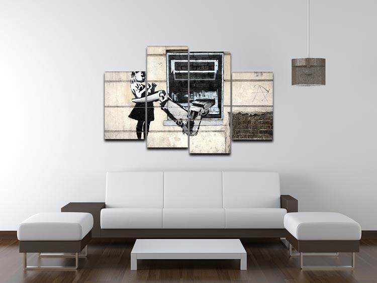 Banksy Cash Machine Girl 4 Split Panel Canvas - Canvas Art Rocks - 3