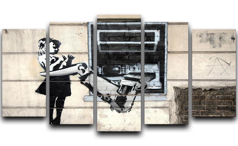 Banksy Cash Machine Girl 5 Split Panel Canvas  - Canvas Art Rocks - 1
