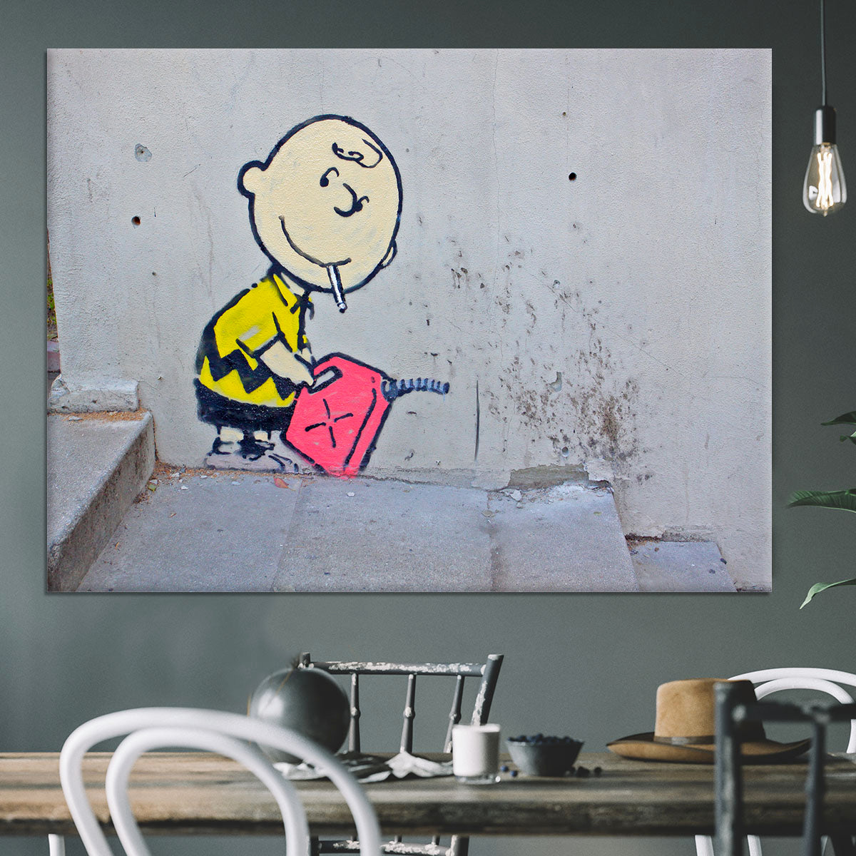 Banksy Charlie Brown - Naughty Boy Canvas Print or Poster - Canvas Art Rocks - 3