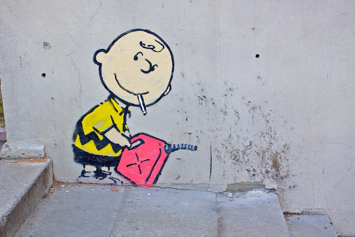 Banksy Charlie Brown - Naughty Boy Wall Mural Wallpaper