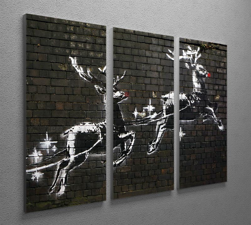 Banksy Christmas 3 Split Panel Canvas Print - Canvas Art Rocks - 2