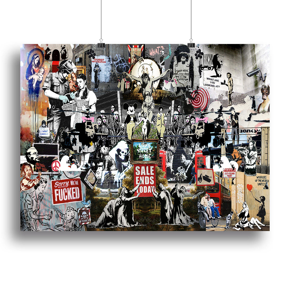Banksy Collage Canvas Print or Poster - Canvas Art Rocks - 2