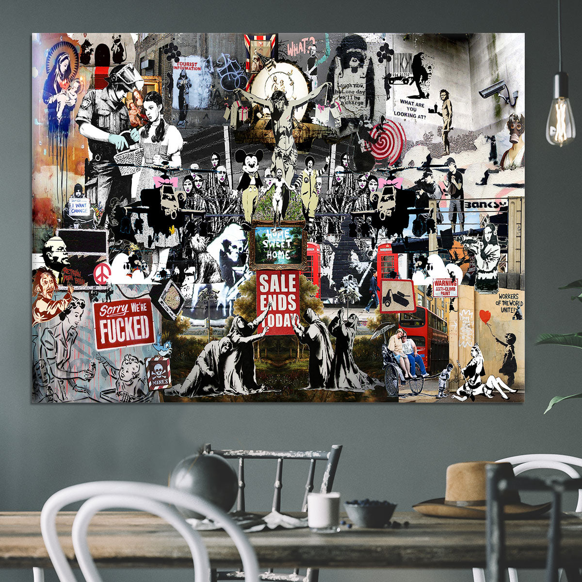 Banksy Collage Canvas Print or Poster - Canvas Art Rocks - 3