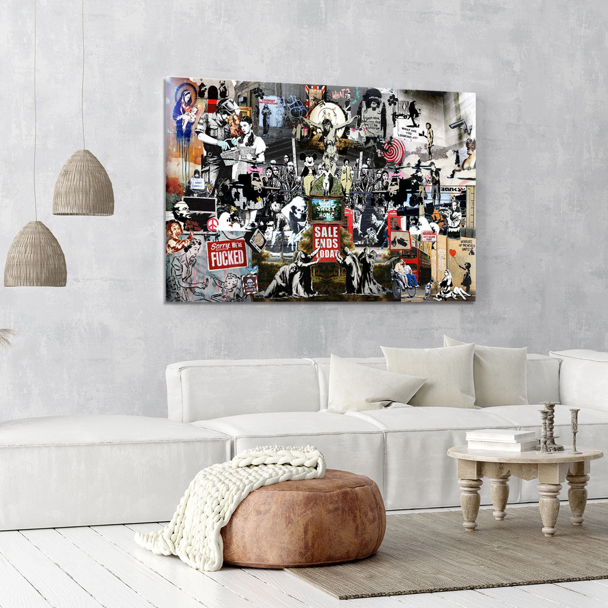 Banksy Collage Canvas Print or Poster - Canvas Art Rocks - 6